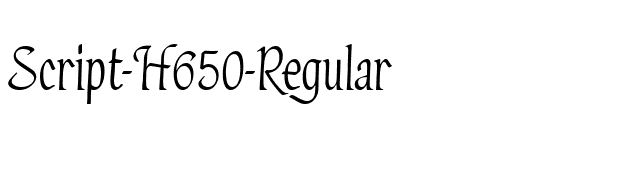 Script-H650-Regular font preview