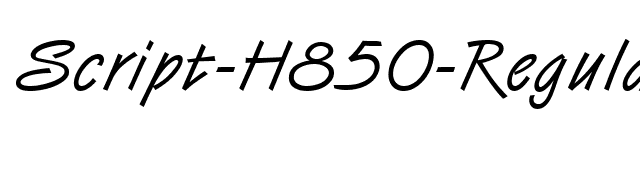 Script-H850-Regular font preview