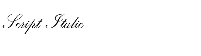 Script Italic font preview