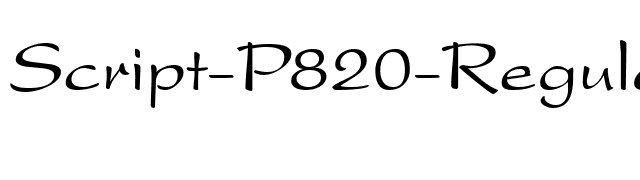 Script-P820-Regular font preview