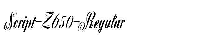 Script-Z650-Regular font preview