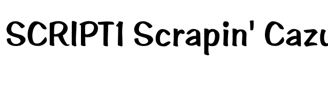 SCRIPT1 Scrapin' Cazual Normal font preview