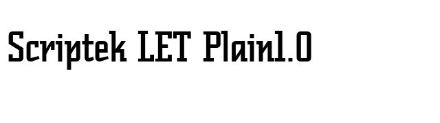 Scriptek LET Plain1.0 font preview