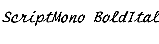 ScriptMono BoldItalic font preview