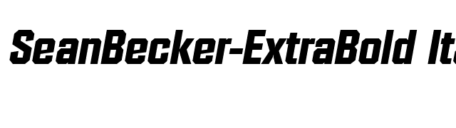 SeanBecker-ExtraBold Italic font preview