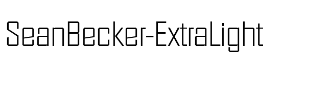 SeanBecker-ExtraLight font preview