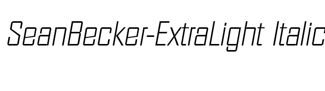 SeanBecker-ExtraLight Italic font preview