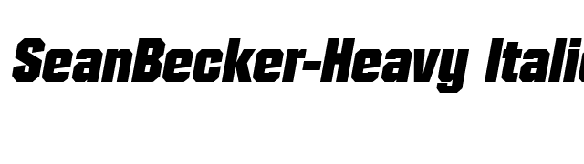 SeanBecker-Heavy Italic font preview