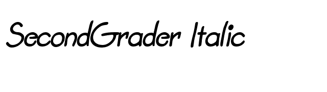 SecondGrader Italic font preview