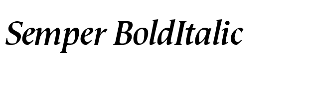 Semper BoldItalic font preview