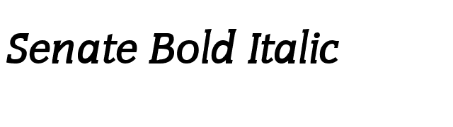 Senate Bold Italic font preview