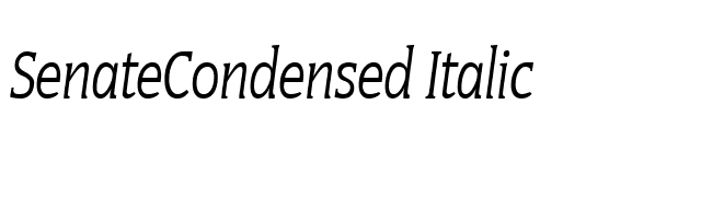 SenateCondensed Italic font preview