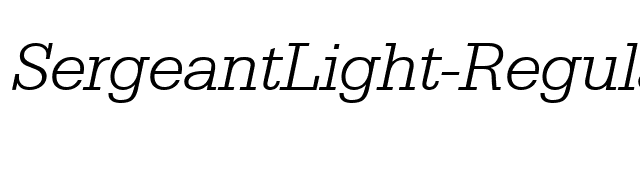 SergeantLight-RegularItalic font preview