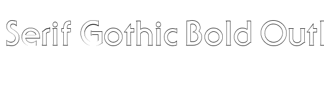 Serif Gothic Bold Outline Regular font preview