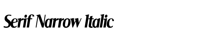 Serif Narrow Italic font preview