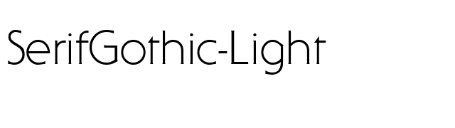 SerifGothic-Light font preview