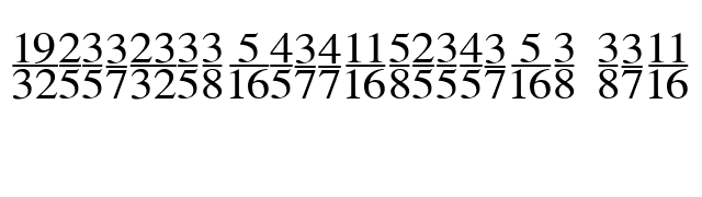 SeriFractionsVertical Plain font preview