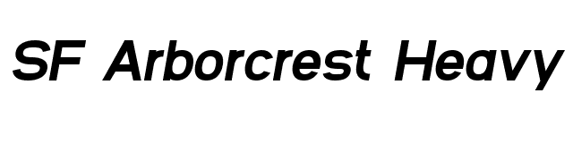 SF Arborcrest Heavy Oblique font preview