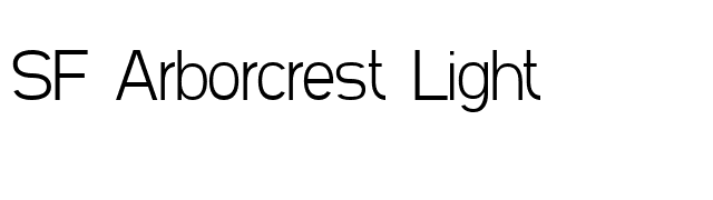 SF Arborcrest Light font preview