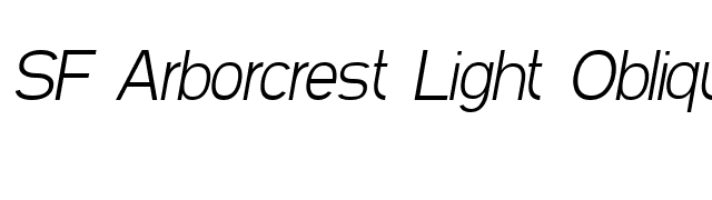 SF Arborcrest Light Oblique font preview