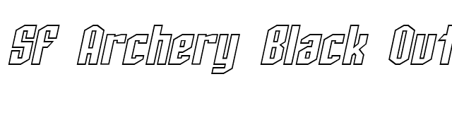 SF Archery Black Outline Oblique font preview