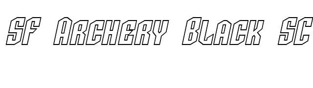 SF Archery Black SC Outline Oblique font preview