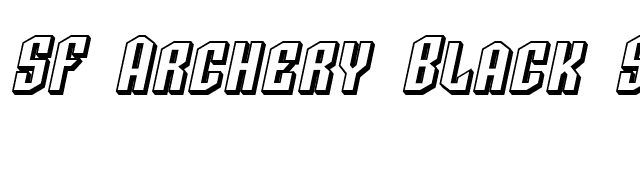 SF Archery Black SC Shaded Oblique font preview