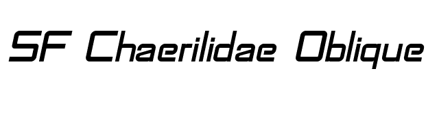 SF Chaerilidae Oblique font preview