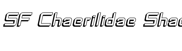 SF Chaerilidae Shaded Oblique font preview