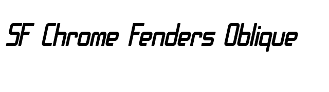 SF Chrome Fenders Oblique font preview