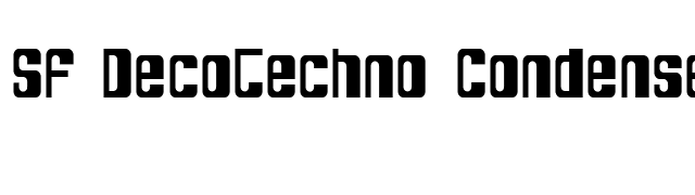 SF DecoTechno Condensed font preview