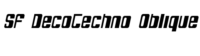 SF DecoTechno Oblique font preview