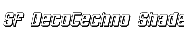 SF DecoTechno Shaded Oblique font preview