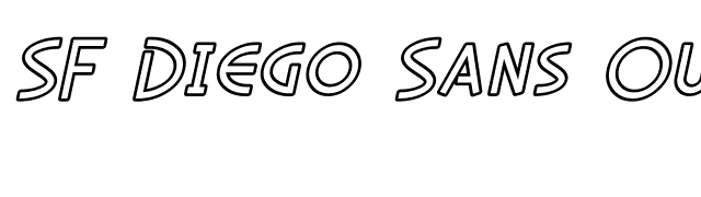 SF Diego Sans Outline Oblique font preview