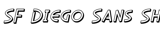 SF Diego Sans Shaded Oblique font preview