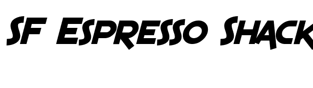 SF Espresso Shack Bold Italic font preview