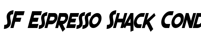 SF Espresso Shack Condensed Bold Italic font preview