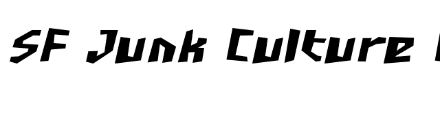 SF Junk Culture Bold Oblique font preview