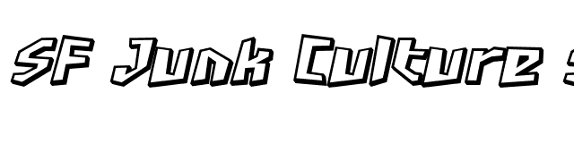 SF Junk Culture Shaded Oblique font preview