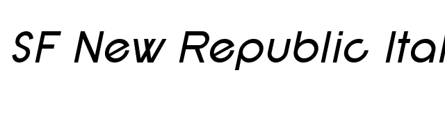 SF New Republic Italic font preview