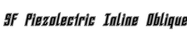 SF Piezolectric Inline Oblique font preview