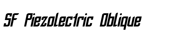 SF Piezolectric Oblique font preview