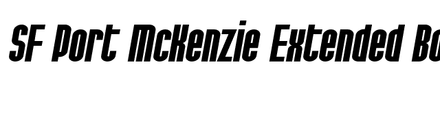 SF Port McKenzie Extended Bold Italic font preview