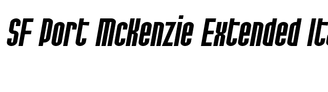 SF Port McKenzie Extended Italic font preview