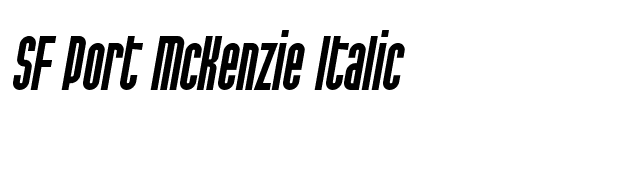 SF Port McKenzie Italic font preview