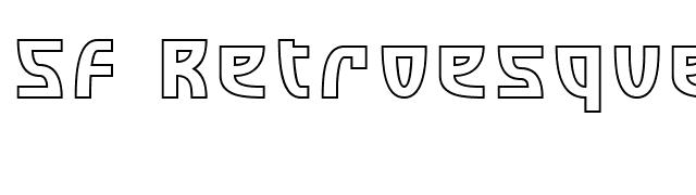 SF Retroesque Outline font preview