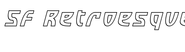 SF Retroesque Outline Italic font preview