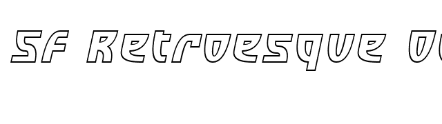 SF Retroesque Outline Oblique font preview