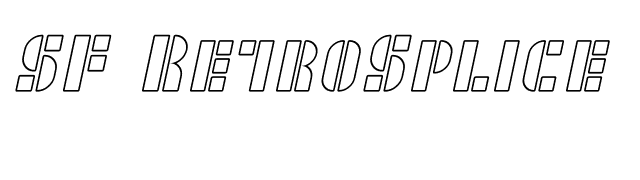 SF RetroSplice SC Outline font preview