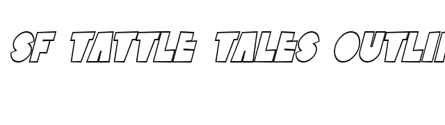 SF Tattle Tales Outline Italic font preview